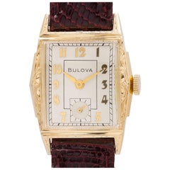 Vintage Bulova Yellow Gold Filled Manual Wind Dress Wristwatch, circa 1951