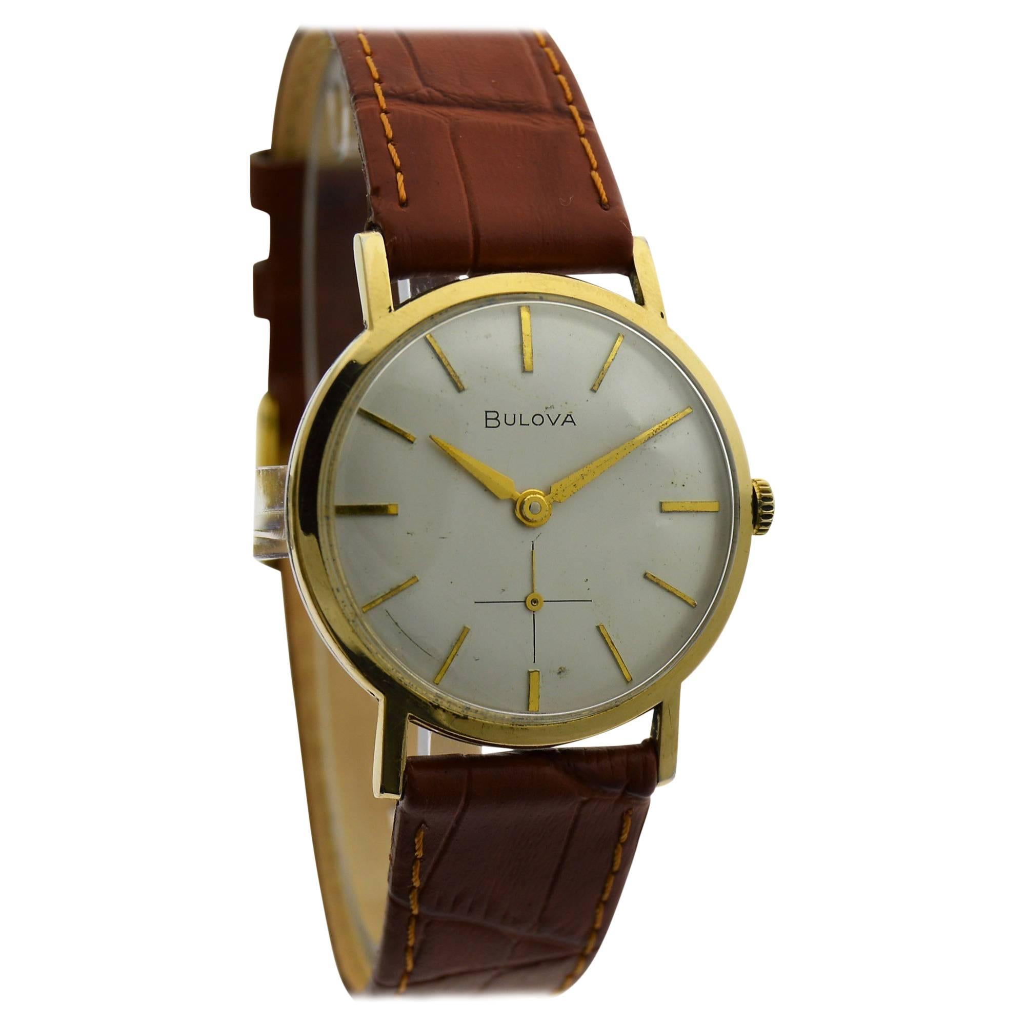 Bulova Yellow Gold Filled Original Dial Round Manual Watch