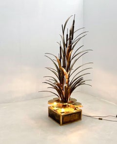 Bulrush and Water Lilies Floor Lamp by Maison Jansen, France, 1970s