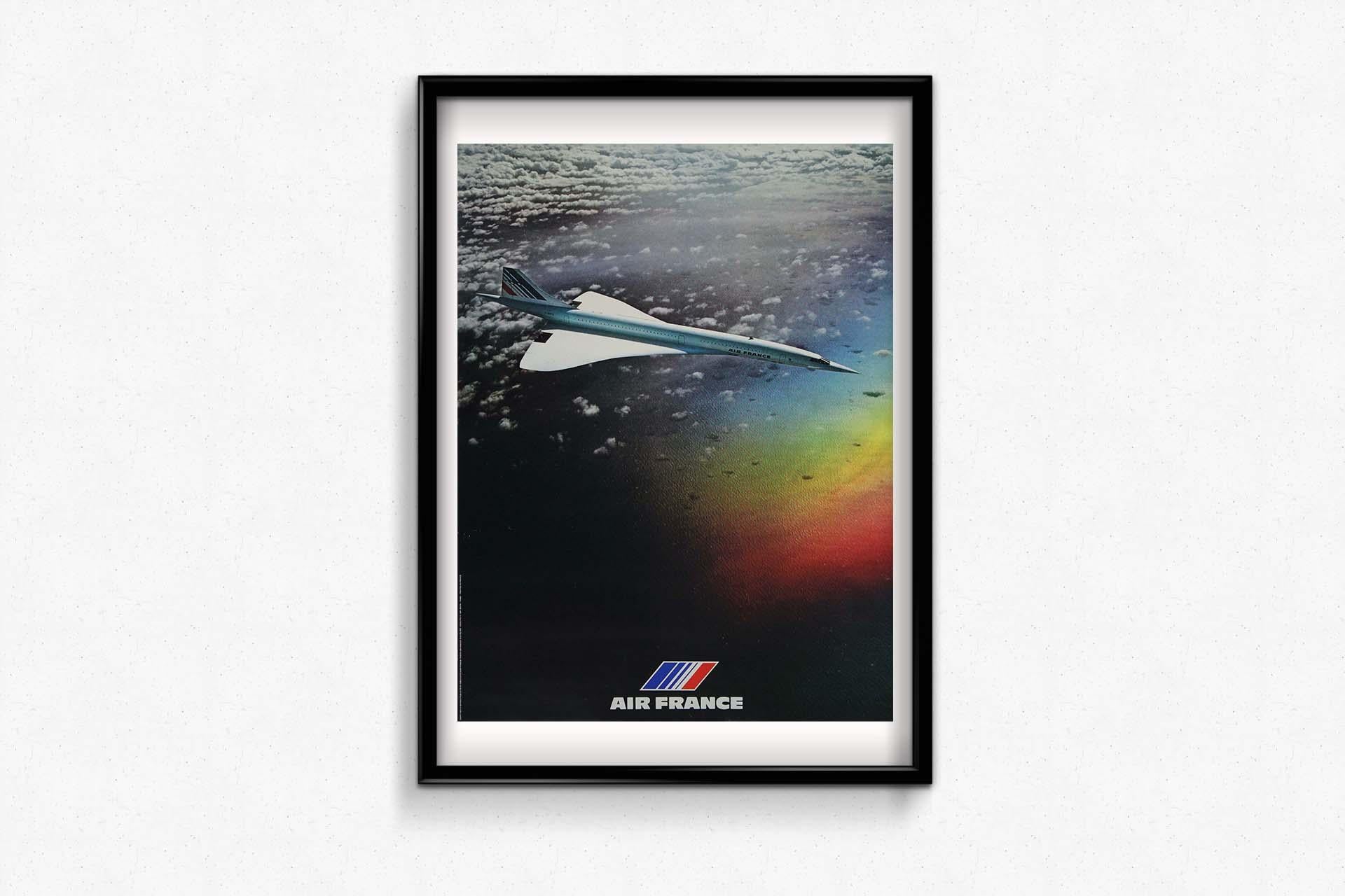 Original-Fotoplakat von Bulté aus dem Jahr 1977, das die Air France Concorde vorstellt im Angebot 1