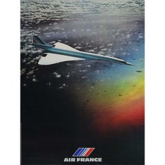Affiche originale de 1977 de Bulté présentant le Concord d'Air France