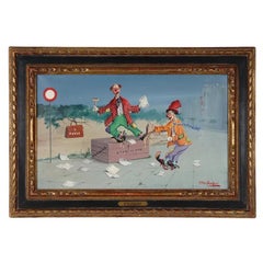 Bum Stocks Surrealist Clowns Oil Painting by Alfano Dardari