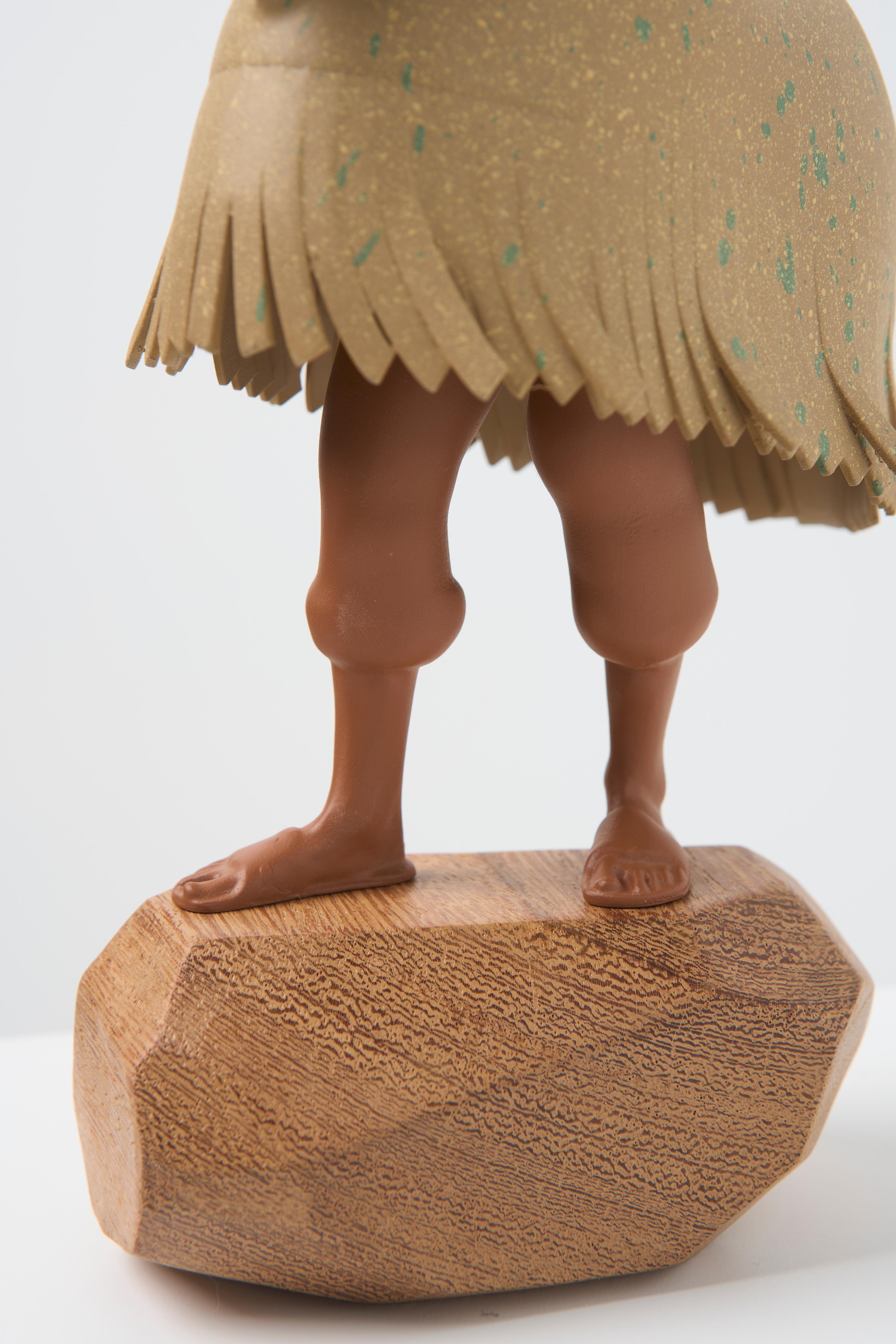 Brazilian Bumba Meu Boi Series, Resin Folklore Sculpture N2 with Wooden Base For Sale