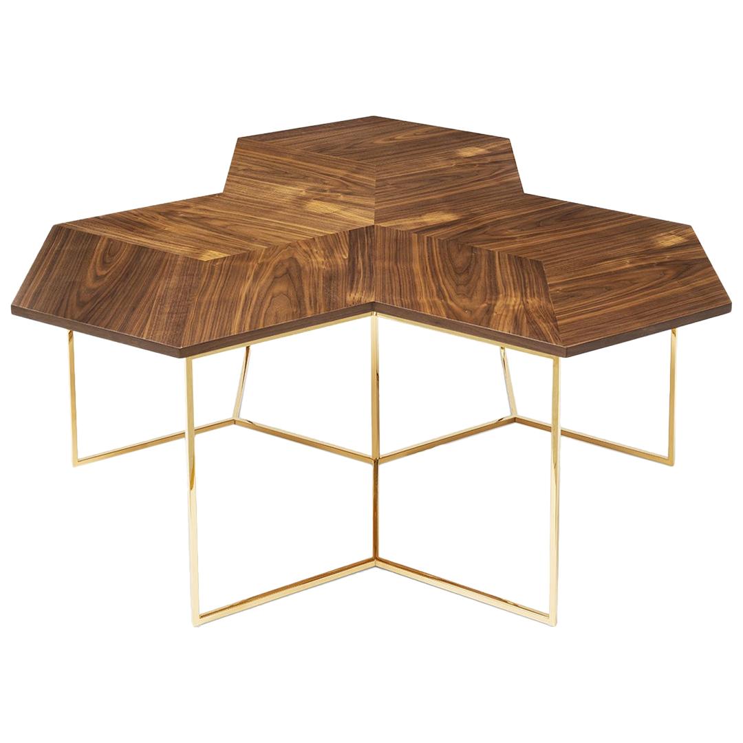 Bumble Nest Coffee Table with Gold Finish Base