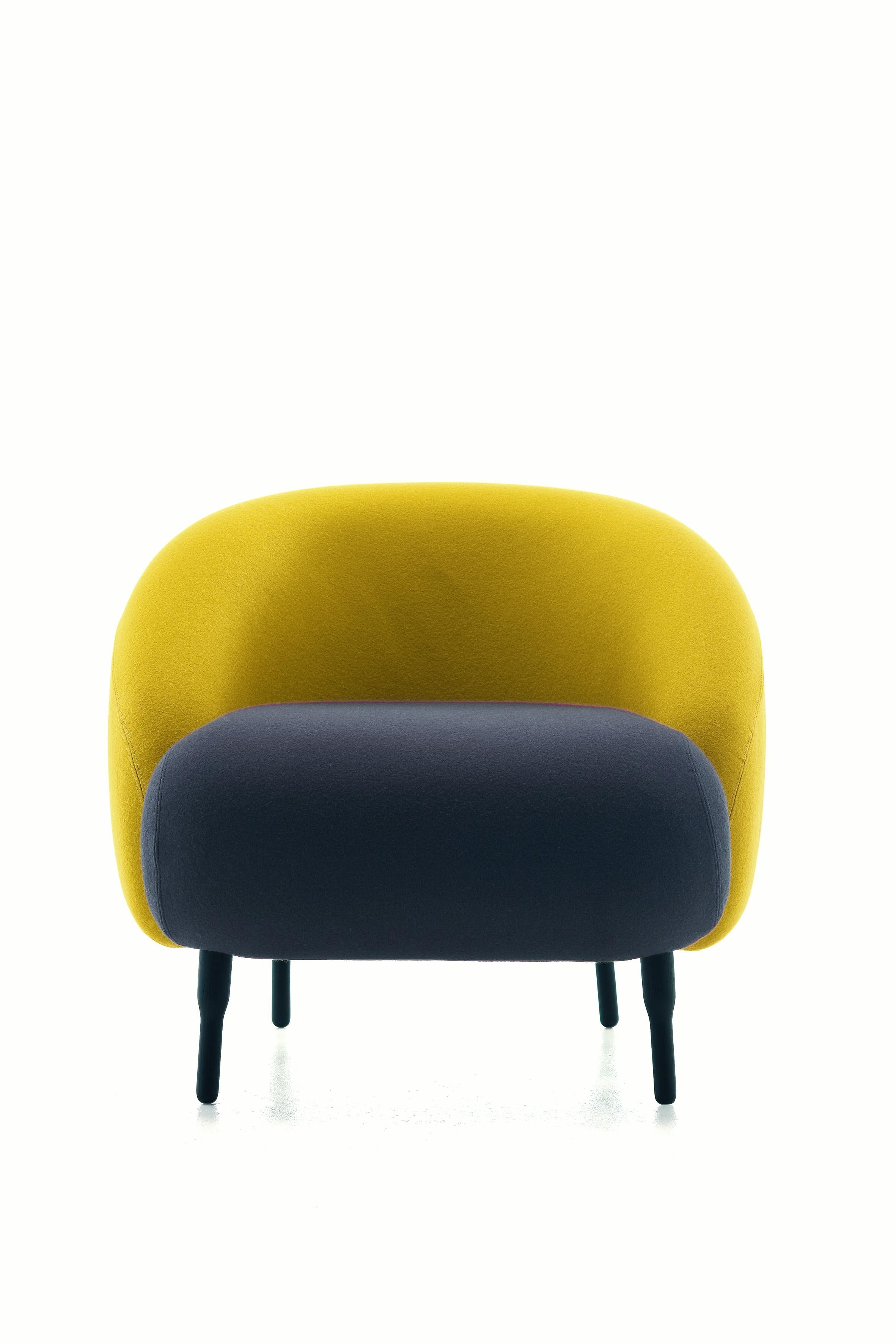 Modern Bump Chair, Pure Wool Armchair, Classic Tight Fit, by Nigel Coates For Sale