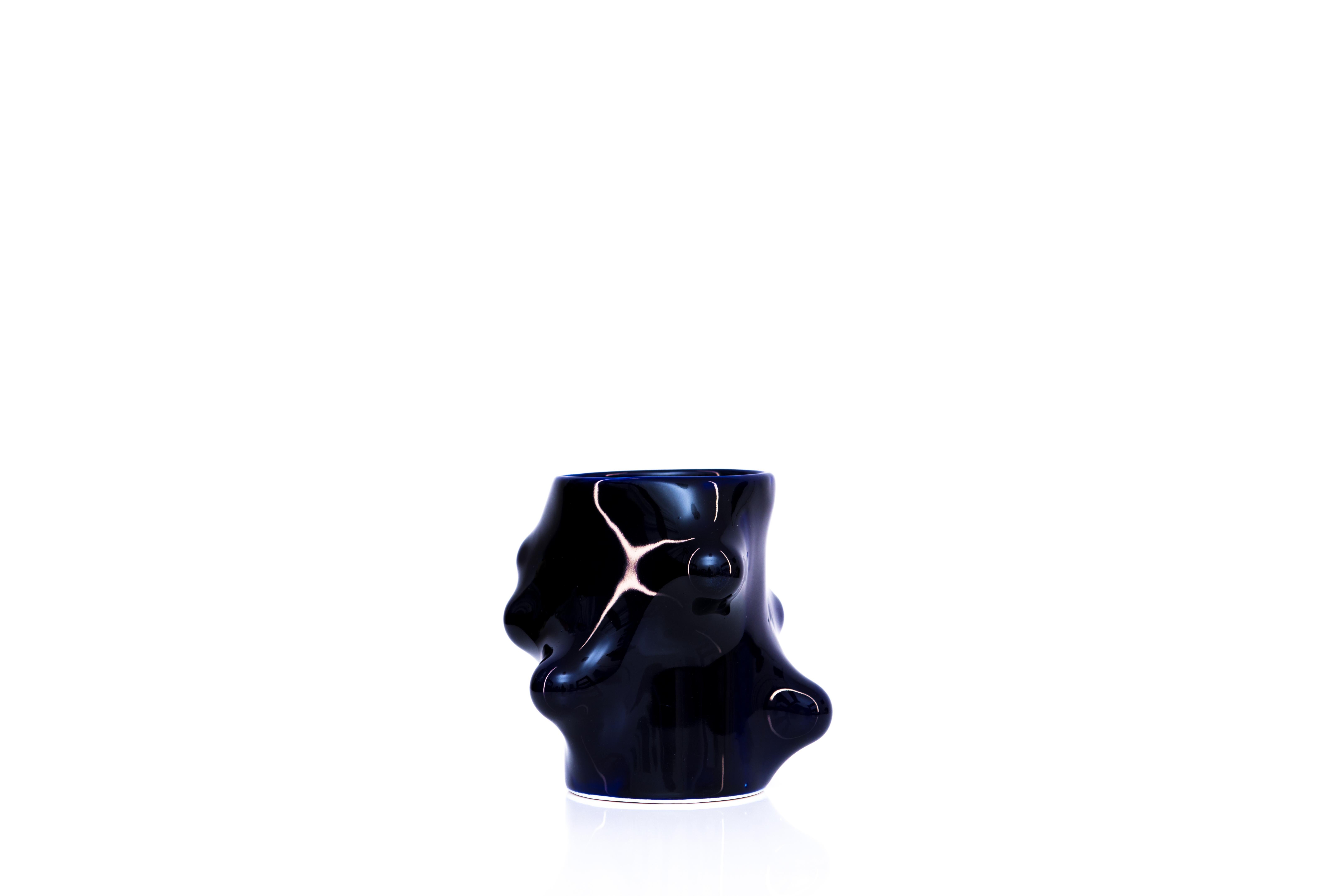 Contemporary Bumps 2.0 Blue Cobalt Vase by Arkadiusz Szwed