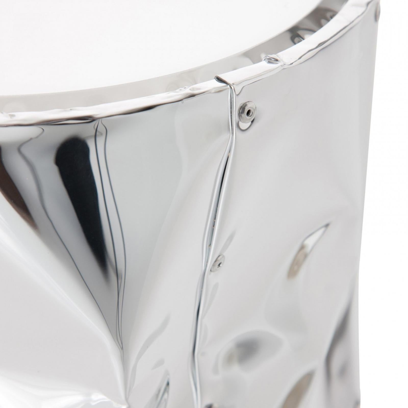 Contemporary Bumpy Large Stool Gold or Chrome Finish For Sale