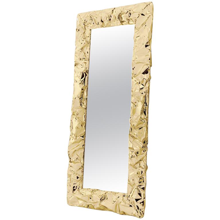 Bumpy Mirror in Gold or Chrome Finish For Sale