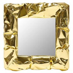 Bumpy Square Gold Mirror