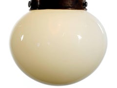 Bun Shaped Vaseline Pendents in Vented Copper Fixture