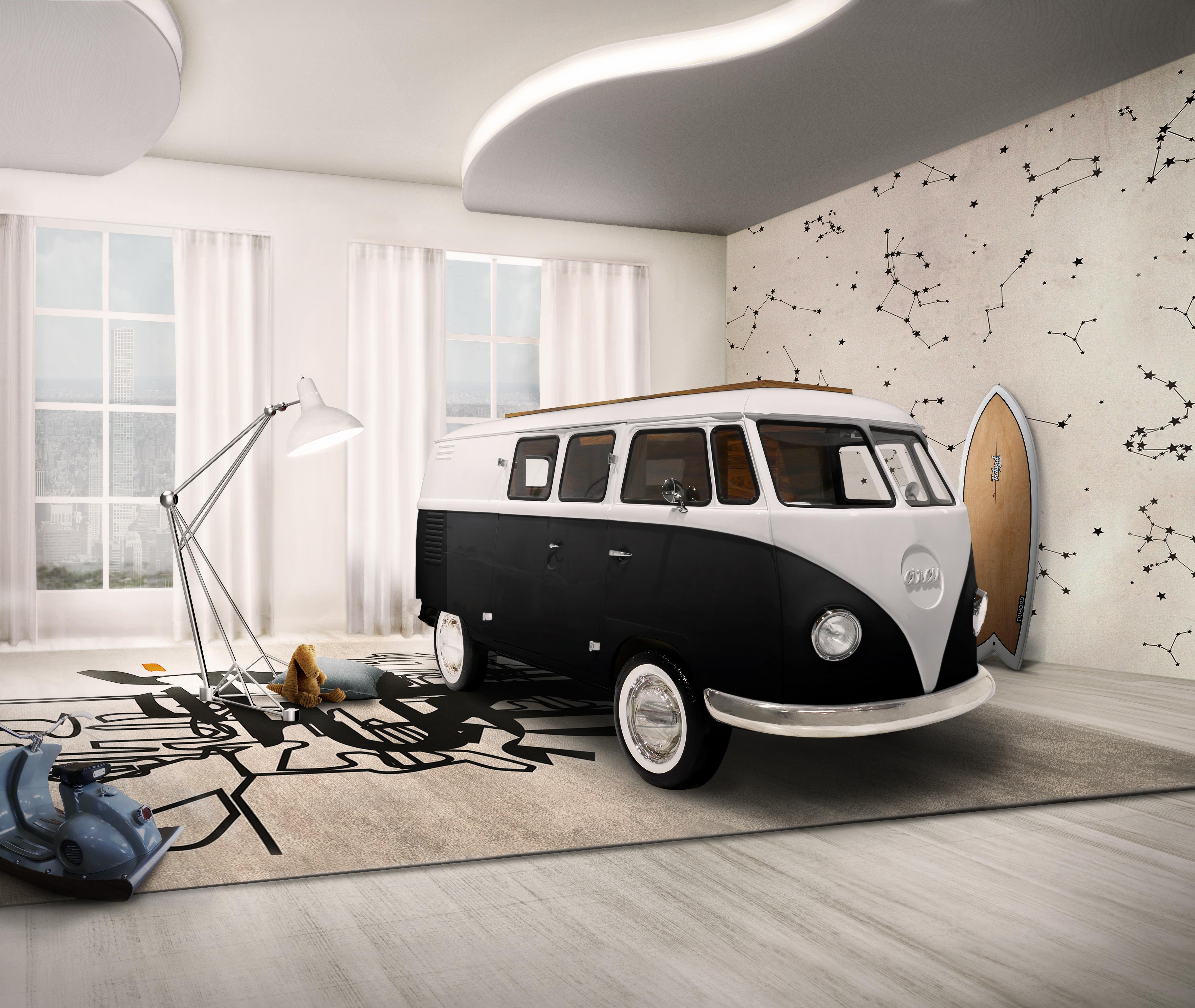 Bun Van Kids Bed in Glossy Varnish by Circu Magical Furniture For Sale 5