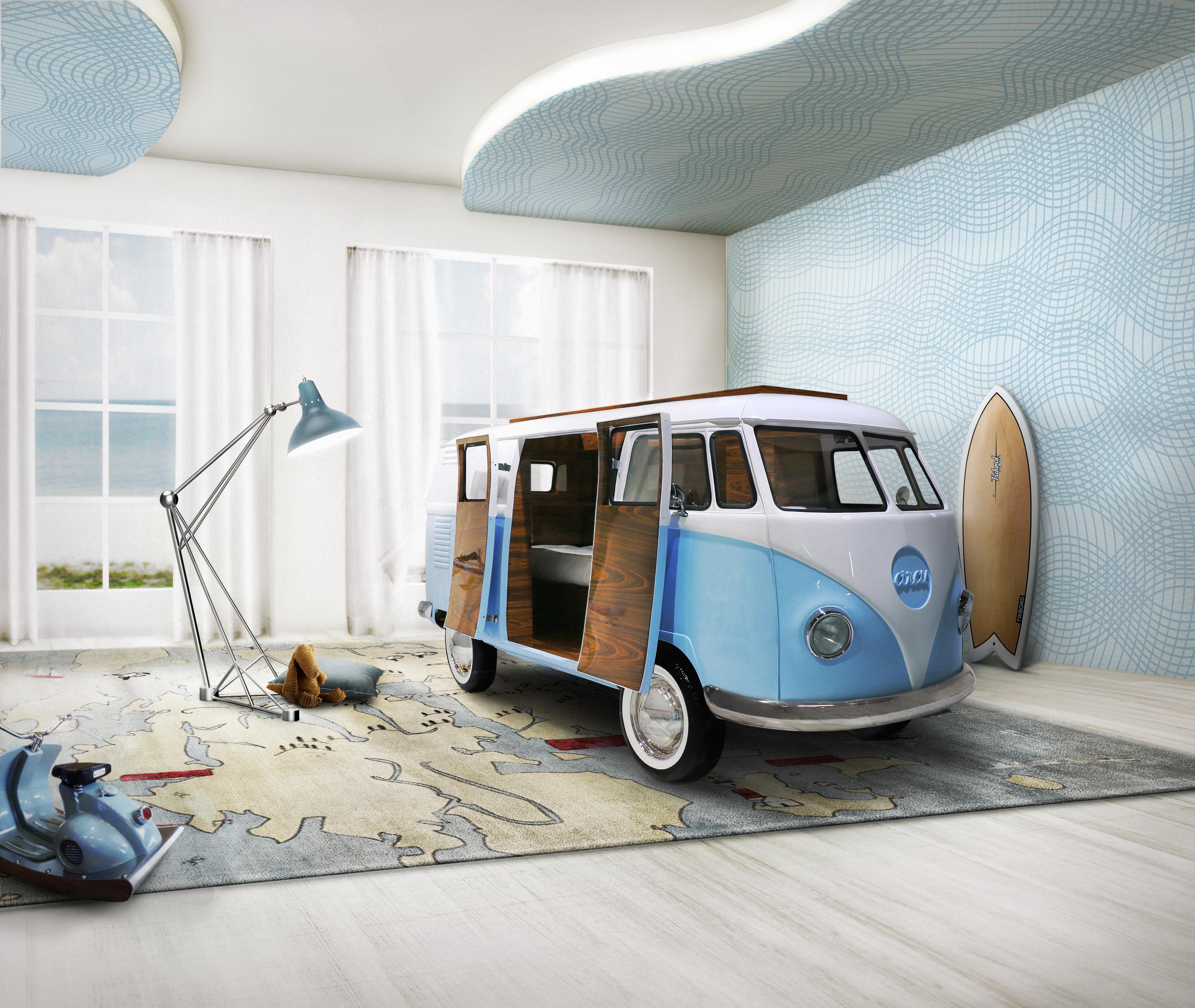 Bun Van Kids Bed in Glossy Varnish by Circu Magical Furniture For Sale 6