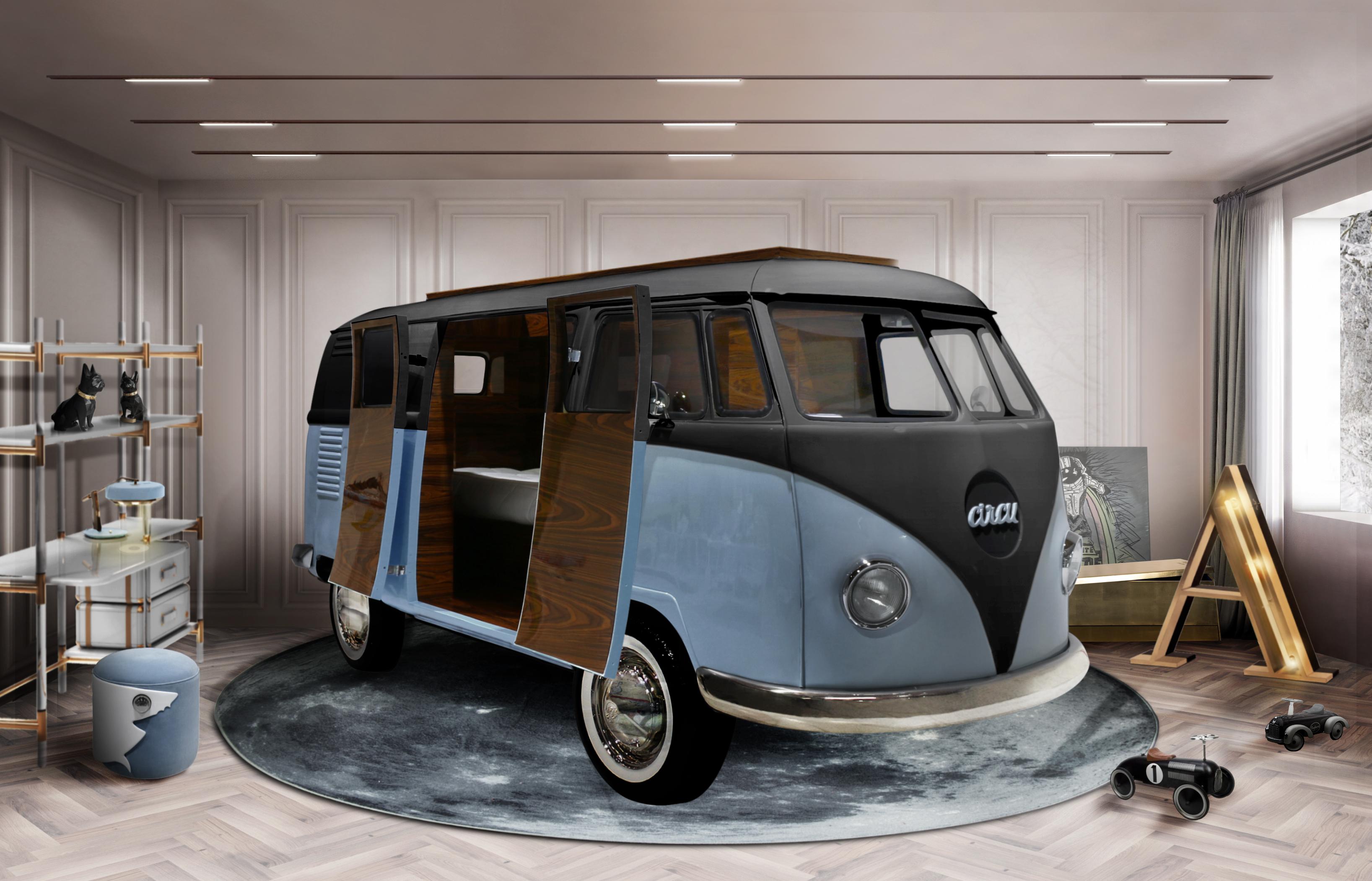 Bun Van Kids Bed in Glossy Varnish by Circu Magical Furniture For Sale 7
