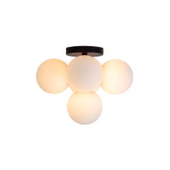 Bunch Flush Mount, Black, Research.Lighting, Ceiling Light, 5in Glass Globes
