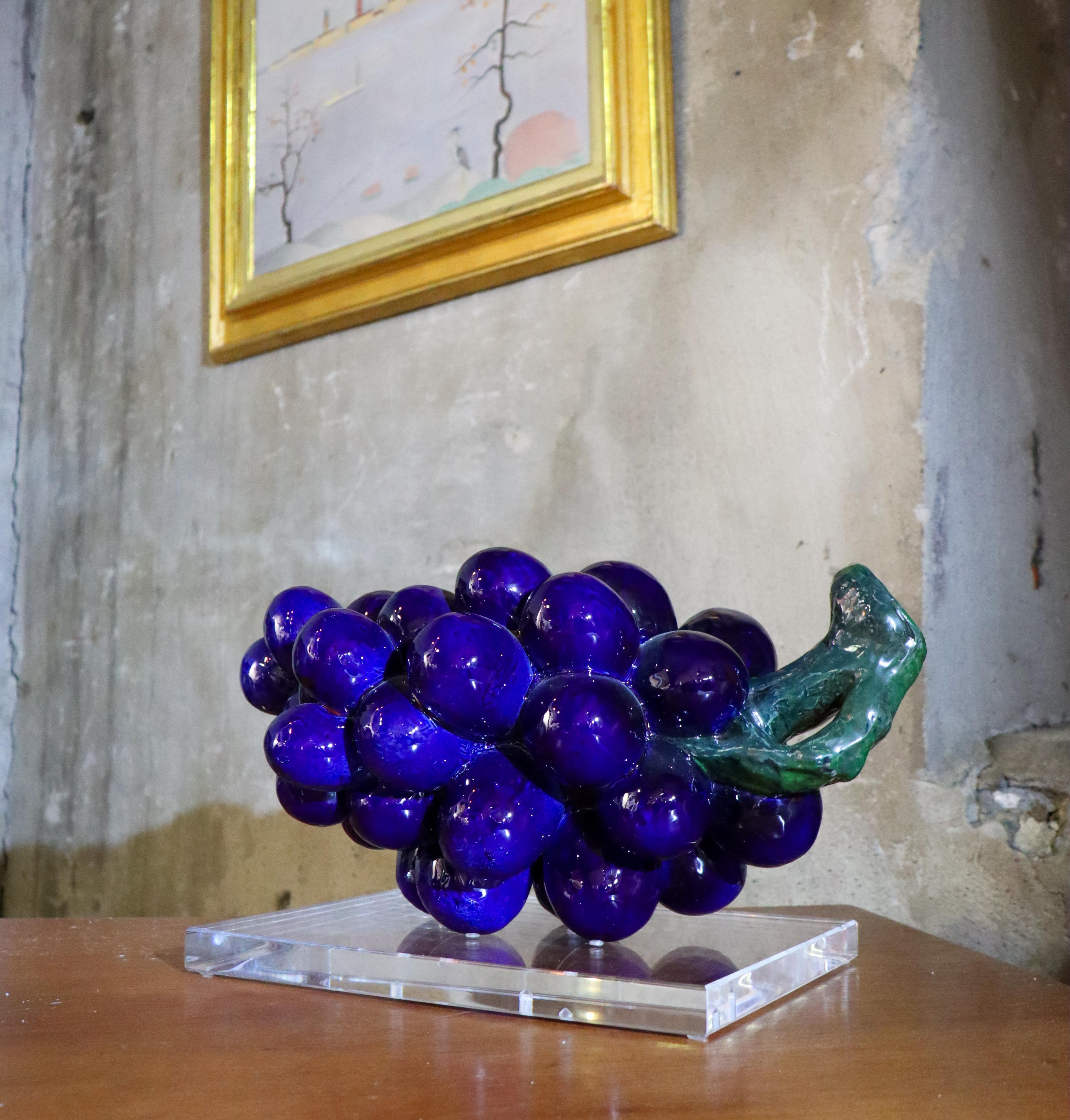 Blaue Weintraube, Keramik von Hans Hedberg, Biot, Frankreich im Angebot 3