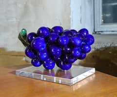 Grappe de raisins bleus, céramique de Hans Hedberg, Biot, France