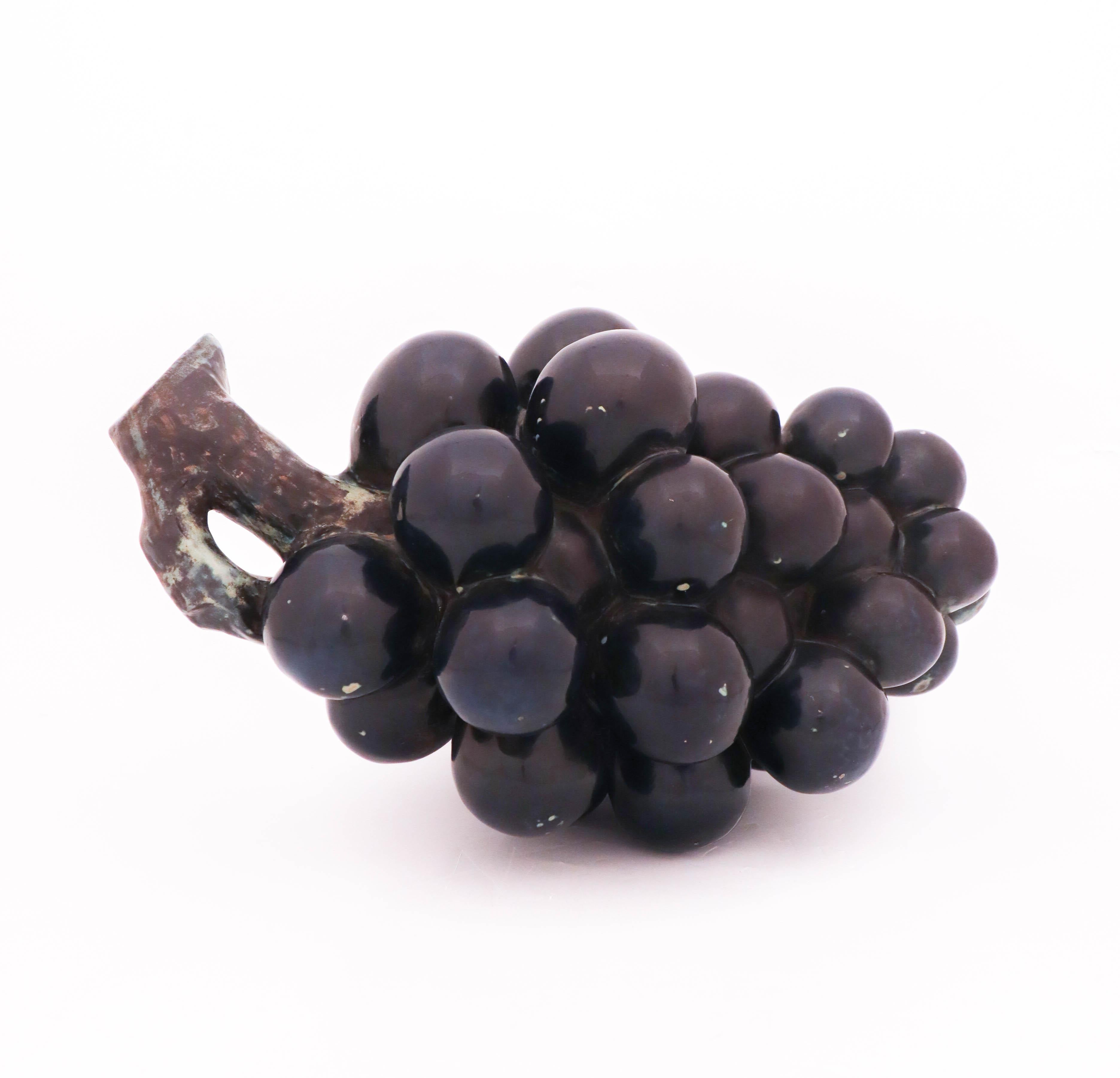 Glazed Bunch of Grapes, Ceramics by Hans Hedberg, Biot, France For Sale