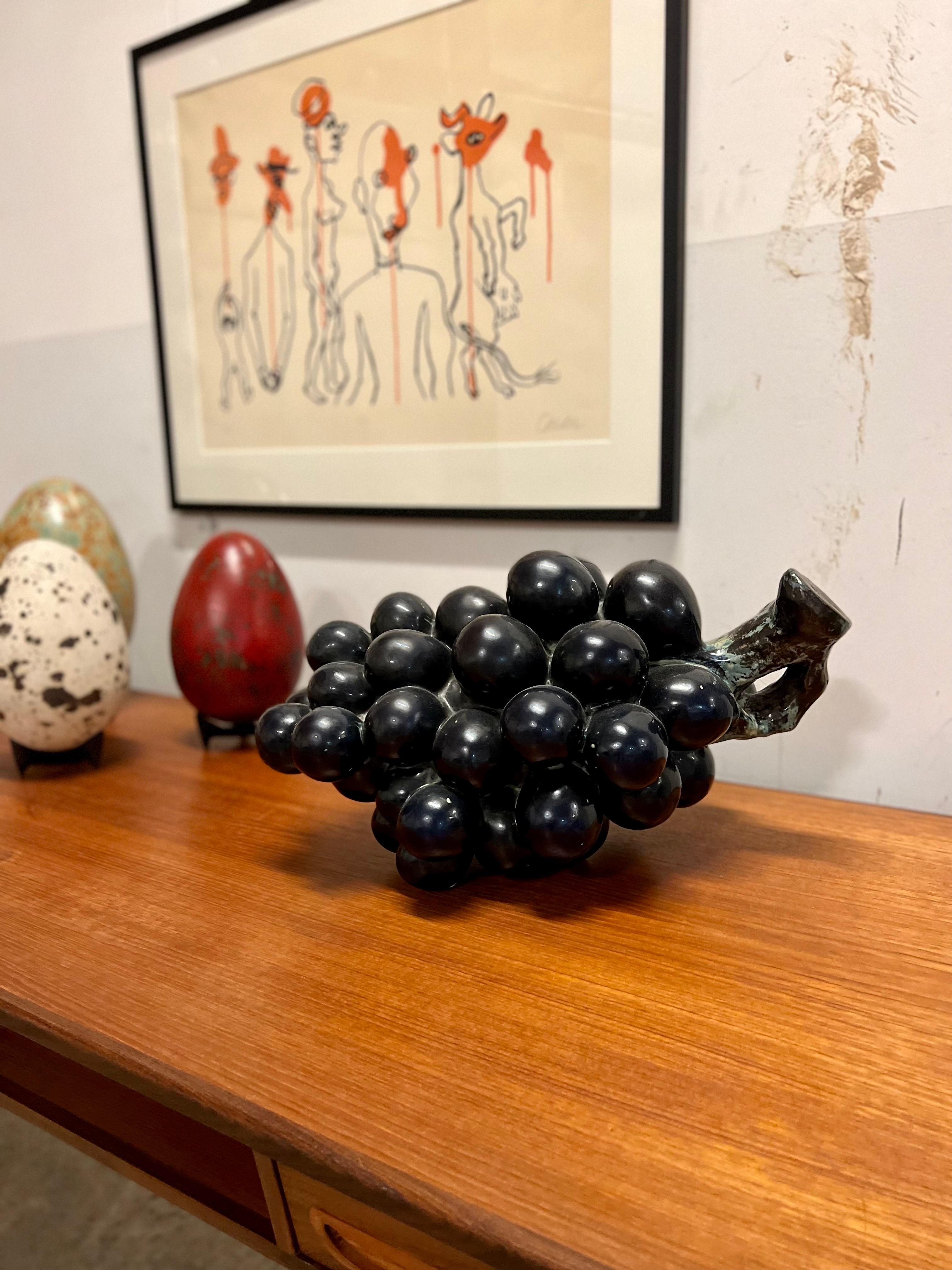 Bunch of Grapes, Ceramics by Hans Hedberg, Biot, France In Good Condition For Sale In Stockholm, SE
