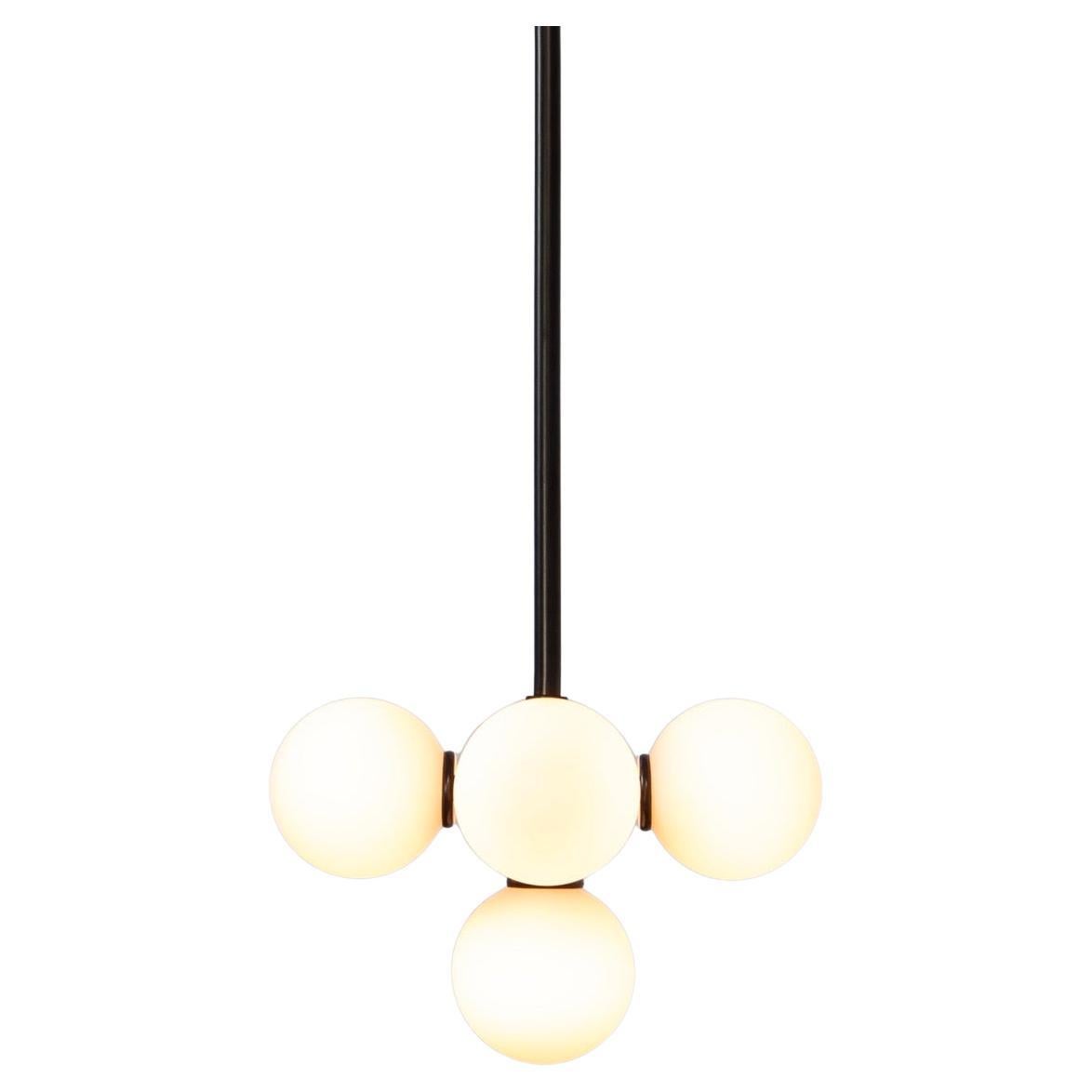 Colgante Bunch, de Research.Lighting, negro, globo de cristal de 3 pulgadas, hecho a medida