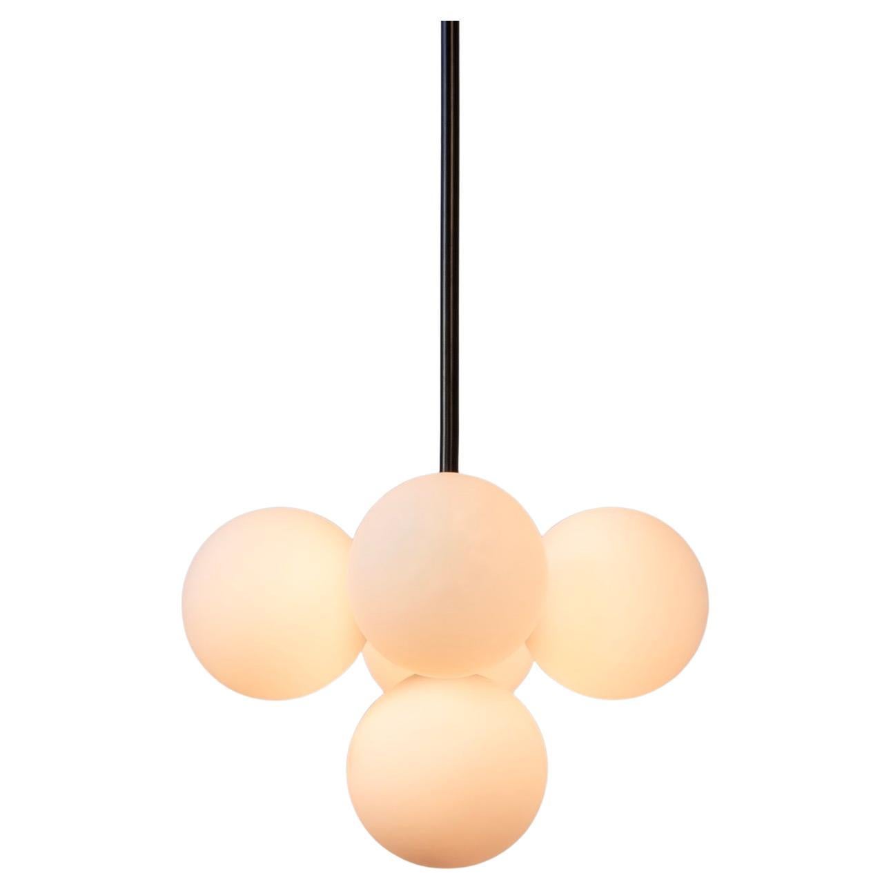 Pendentif Bunch, par RESEARCH Lighting, noir, globe en verre de 5 po, fait sur commande
