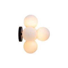 Bunch Sconce, Black, from Research.Lighting, Wall Lamp with 5 Large Glass Globes