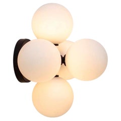 Bunch Sconce, Black, from Research.Lighting, Wall Lamp with 5 Large Glass Globes