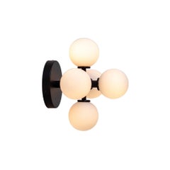 Applique Bunch, noire, de RESEARCH Lighting, lampe murale avec 5 petits globes en verre