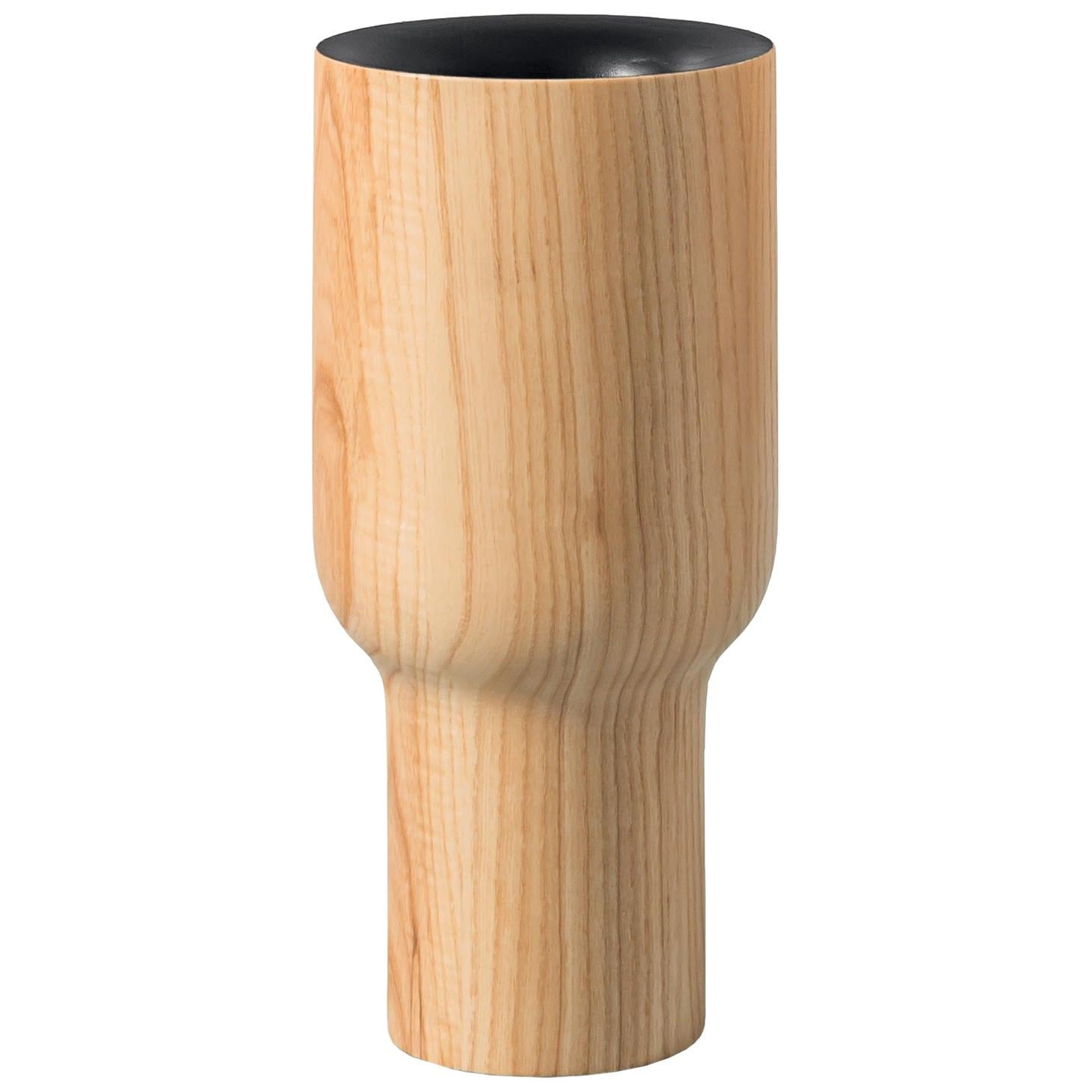 Bunchy Medium Vase in Natural Ash by M. Rossello Irvine & M. Casadei For Sale