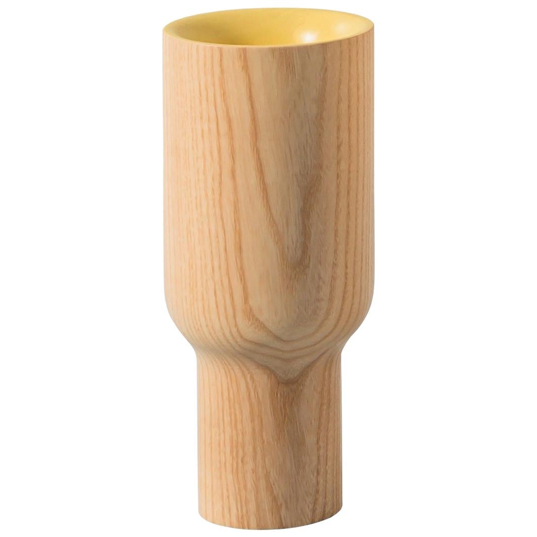 Bunchy Small Vase in Natural Ash by M. Rossello Irvine & M. Casadei For Sale