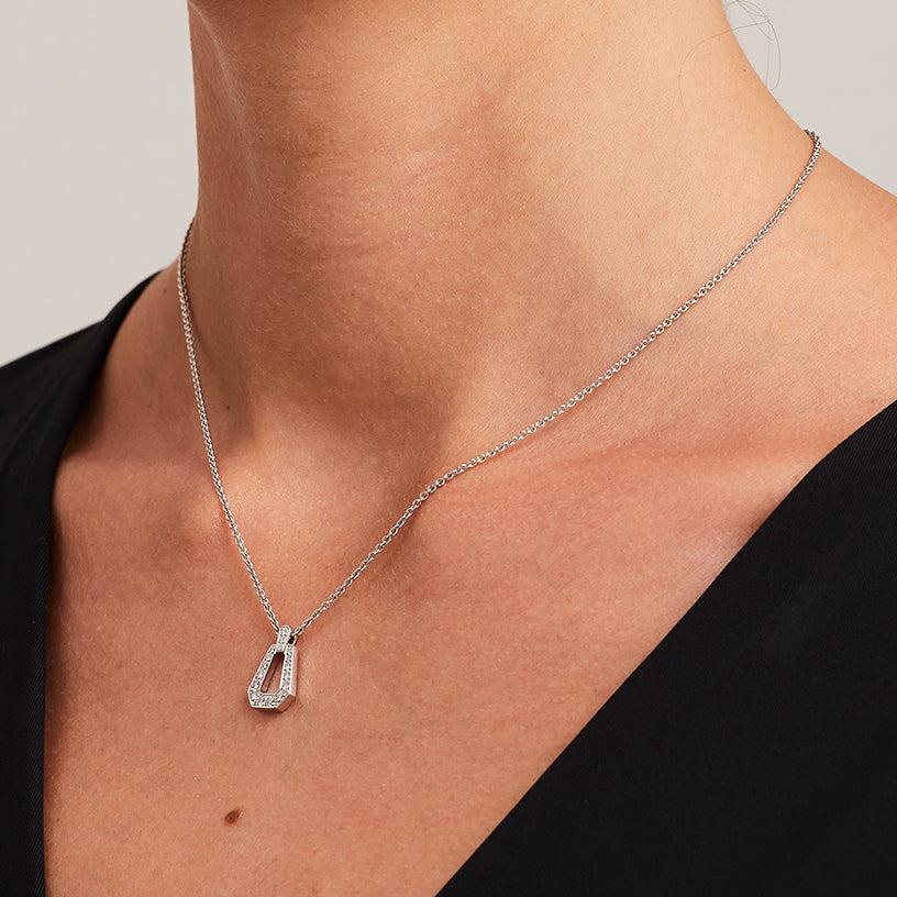 A BUNDA 'Russe' diamond pendant in 18ct white gold, featuring thread set round brilliant cut diamonds and fitted with an 18ct white gold trace chain, 42cm in length.

Characteristics of diamonds: 17 = 0.24ct, F colour / VS clarity.

Total weight =