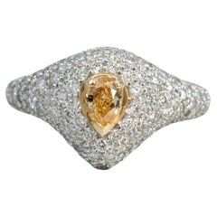 BUNDA 0.36ct Fancy intense yellow Diamond and 1.69cts Diamonds ring in 18k gold