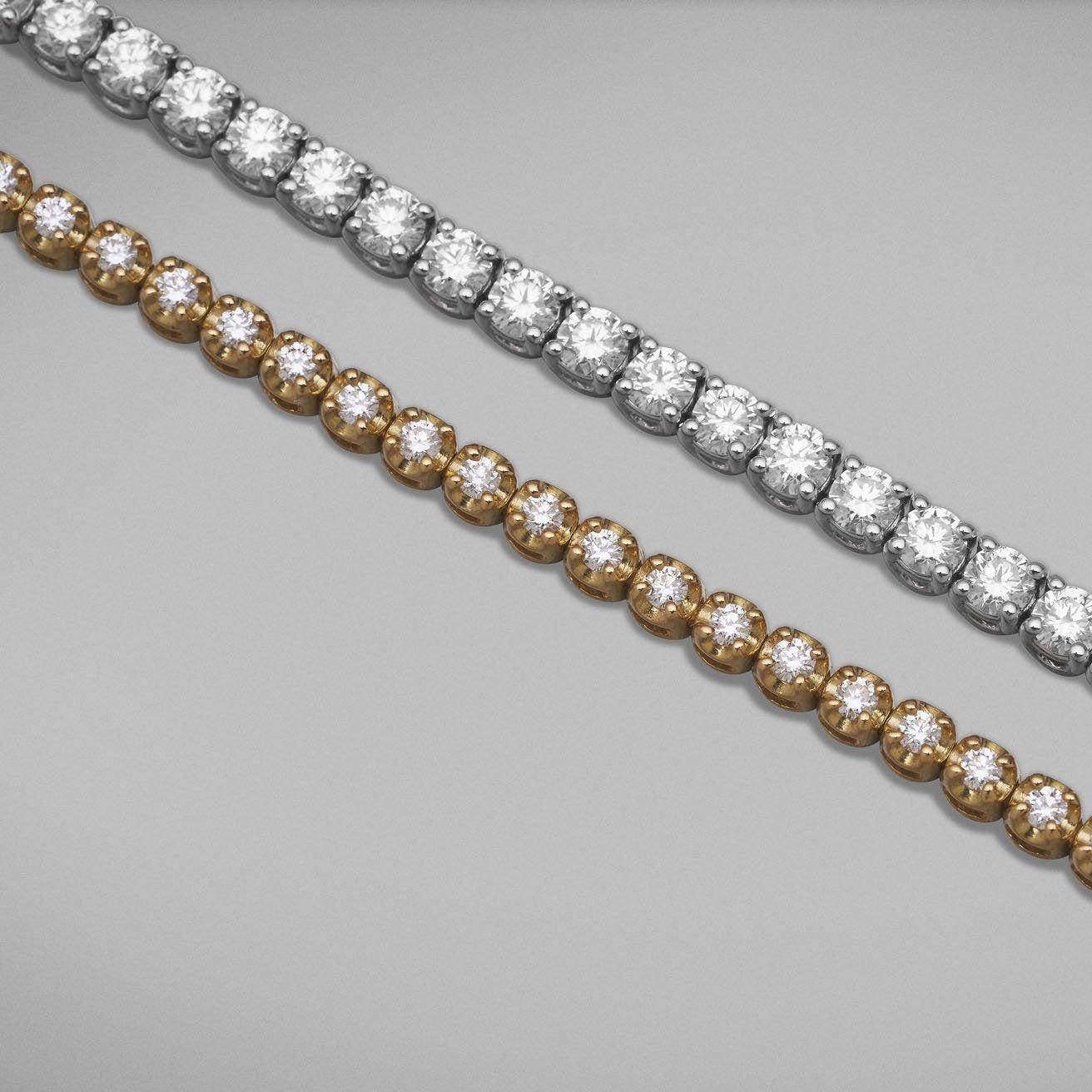 BUNDA 0.69ct Diamonds Tennis Bracelet in 18k white gold For Sale 2
