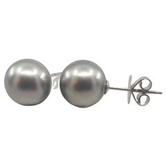 BUNDA Orecchini con perle di Tahiti da 10,30 mm in oro bianco 18 carati.