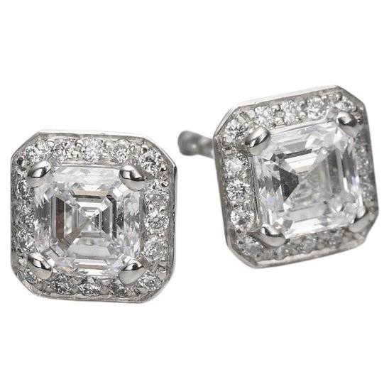 BUNDA 1.19cts Diamonds ear studs in platinum.