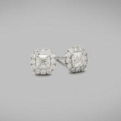 BUNDA 1.36cts Diamonds ear studs in 18k white gold