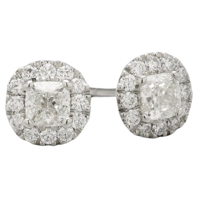 BUNDA 1.36cts Diamonds ear studs in 18k white gold