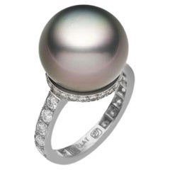 BUNDA Ring aus Platin mit 14,8 mm Tahiti-Perlen und 1,15 Karat Diamanten, in Platin.