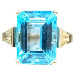 BUNDA Ring aus 18 Karat Gelbgold mit 15,36 Karat Topas und 1,04 Karat Zitronenquarz