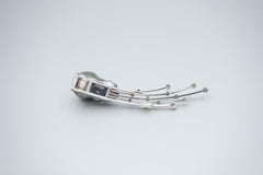 BUNDA 16.4mm Tahitian Pearl and 0.60ct Diamonds Brooch, 18k white gold