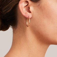 BUNDA Aros de oro amarillo de 18 quilates de 1,6 cm