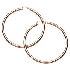 BUNDA Créoles en or rose 18 carats - 5 cm