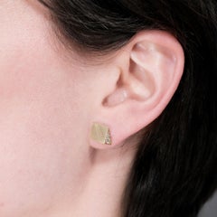 BUNDA 'Apus' Square Diamond Earrings with 0.34ct Diamonds on 18k yellow gold