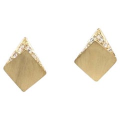 Pendientes de diamantes cuadrados BUNDA 'Apus' con diamantes de 0,34 ct en oro amarillo de 18 quilates