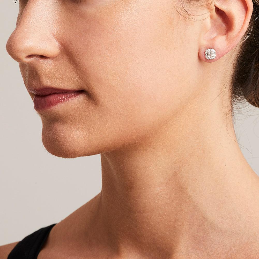 Pendientes BUNDA de diamantes talla Asscher, peso total en quilates 0,90ct, en oro Corte Asscher en venta