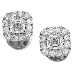 BUNDA Orecchini con diamanti taglio Asscher, peso totale di 0,90 carati, in oro