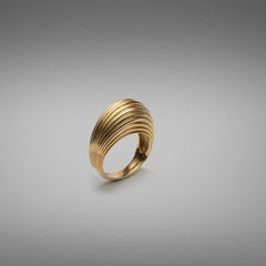 BUNDA Bomb ribbed 9k yellow gold Ring