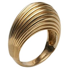 BUNDA Bomb ribbed 9k yellow gold Ring