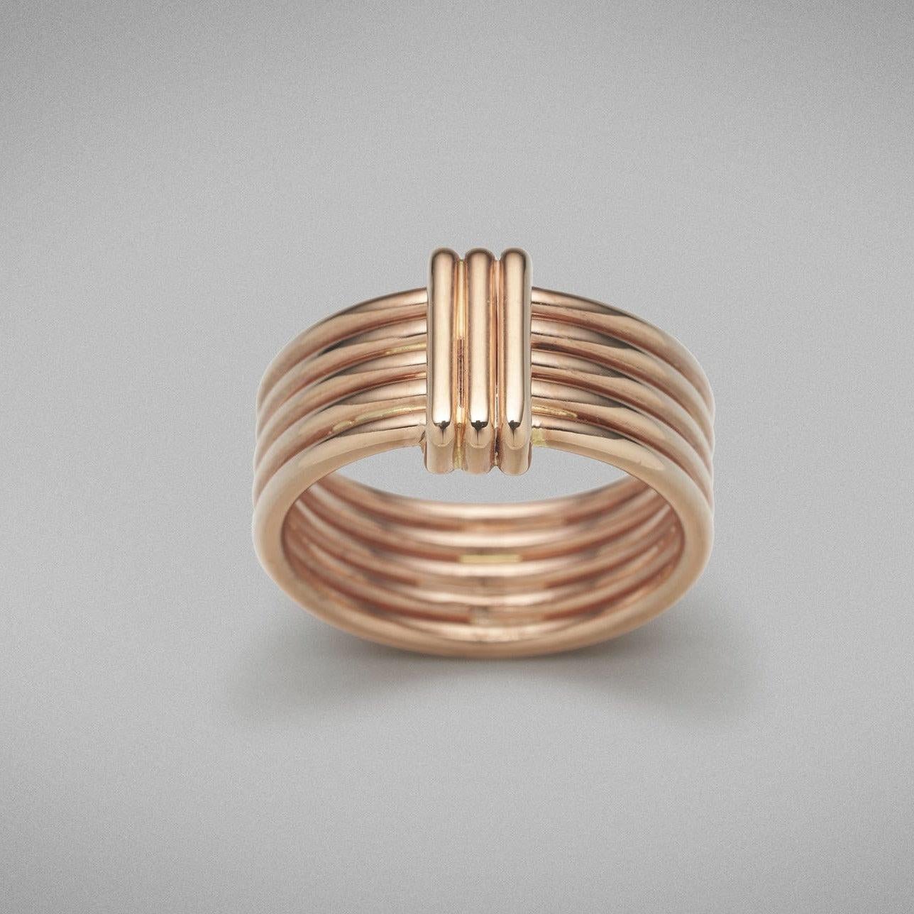 BUNDA 'Bundova' 9k rose gold ring - size L 1/2 In New Condition For Sale In SYDNEY, AU