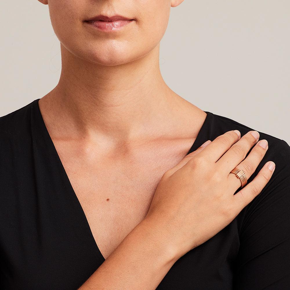 BUNDA 'Bundova' 9k rose gold ring - size L 1/2 For Sale 1