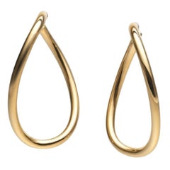 BUNDA « Bundova » Créoles tourbillonnantes en or jaune 18 carats